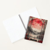 Blutmond Sakura-Tuschewaschung (1) Notizblock (Innenseite)