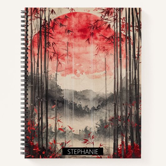 Blutmond Sakura-Tuschewaschung (1) Notizblock (Vorderseite)