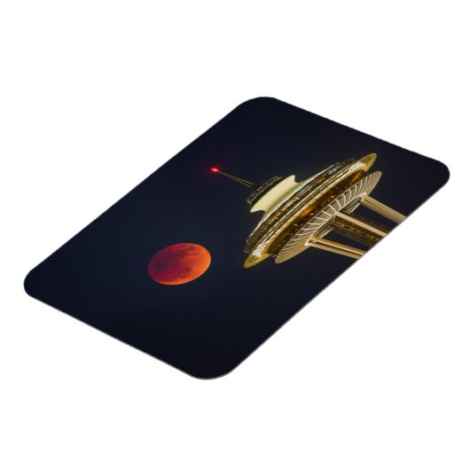 Blutmond | Seattle Space Needle Magnet (Linke Seite)