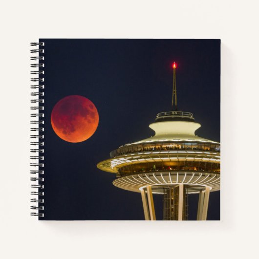 Blutmond | Seattle Space Needle Notizblock (Vorderseite)
