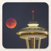 Blutmond | Seattle Space Needle Rechteckiger Pappuntersetzer (Vorderseite)