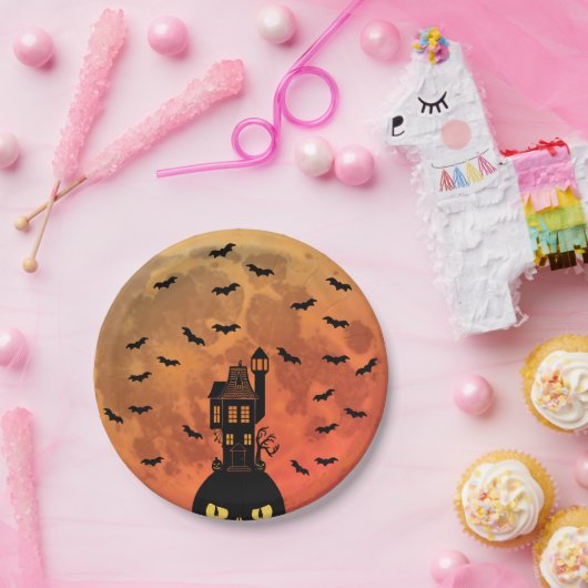 Blutmond-Spuk Hausplatte Pappteller (Party)