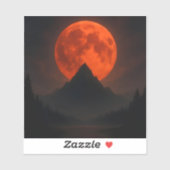 Blutmond über Bergaufkleber Aufkleber (Blatt)