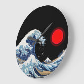 Blutmond und die große Welle vor Kanagawa Große Wanduhr (Winkel)