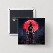 Blutmond Weibliche Zombie Button (Vorne & Hinten)
