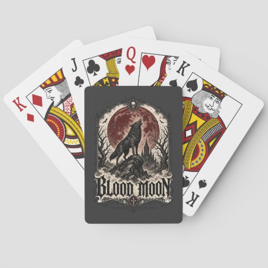 BLUTMOND WOLF — Gothic Horror Spielkarten (Rückseite)