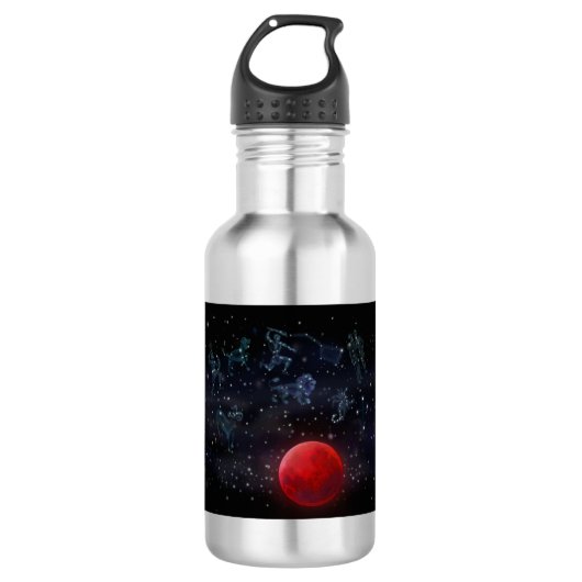 Blutmondkonstellationen Edelstahlflasche (Vorderseite)