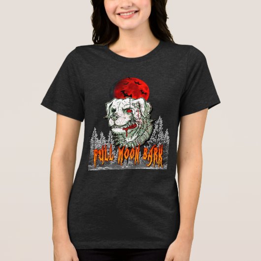 Blutmondrinde - Zombie Hund Halloween-Shirt Tri-Blend Shirt (Vorderseite)