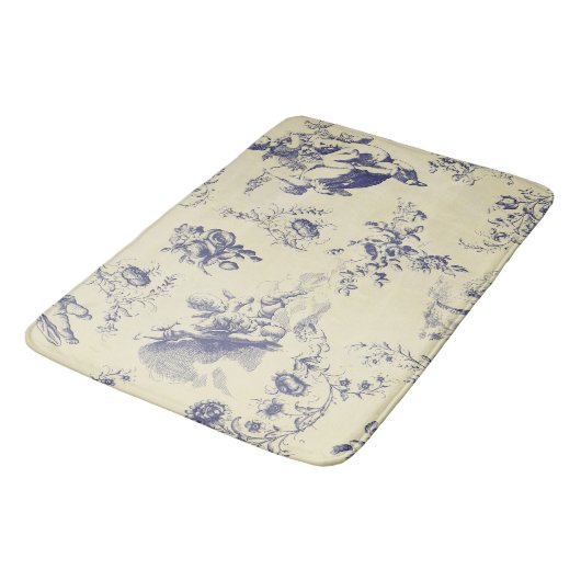 Blutoile French Country Cherub Muster Badematte (Schrägansicht)