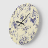 Blutoile French Country Cherub Muster Große Wanduhr (Winkel)