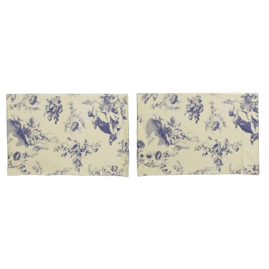 Blutoile French Country Cherub Muster Kissenbezug (Vorderseite-Set)