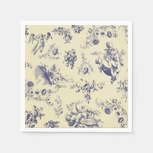 Blutoile French Country Cherub Muster Serviette (Vorderseite)
