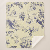 Blutoile French Country Cherub Muster Sherpadecke (Vorderseite)