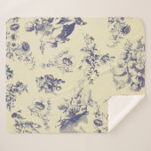 Blutoile French Country Cherub Muster Sherpadecke (Vorderseite (Horizontal))