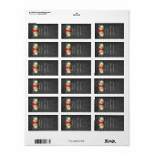 Blutorangefarbene Tafel Hochzeitsplatte Lip Balm L Adressaufkleber (Vorne)