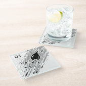 Blutpest für Seder Glasuntersetzer (Schrägansicht)