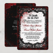 Blutplattiertes Halloween-Hochzeitsrezeption INFO Einladung (Vorne/Hinten)
