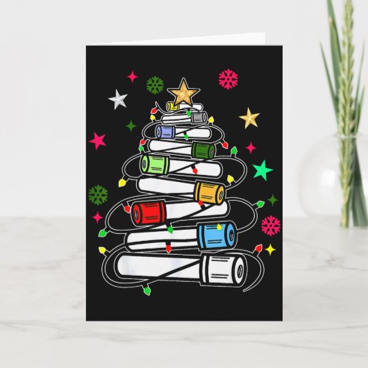 Blutröhrchen-Weihnachtsbaum Phlebotomist Tech Phle Karte (Vorderseite)