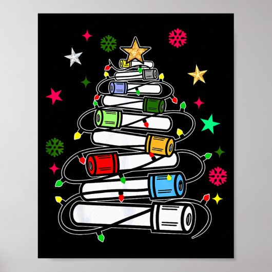 Blutröhrchen-Weihnachtsbaum Phlebotomist Tech Phle Poster (Vorne)