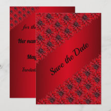 Blutrote Dahlien im Gothic-Stil Save-the-Date