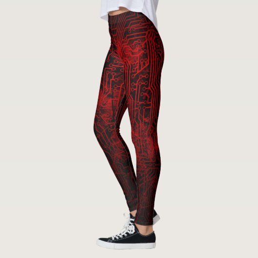 Blutrote Leiterplatte-Adern Leggings (Links)