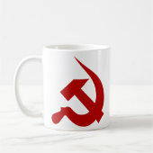 Blutrote starke Neo-Hammer u. Sichel-Tasse Kaffeetasse (Links)