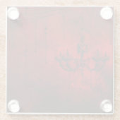 Blutroter Leuchter-Vampirs-dunkelrotes Schwarzes Glasuntersetzer (Rückseite)