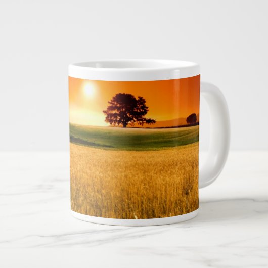 Blutroter Sonnenuntergang Jumbo-Tasse (Vorderseite Rechts)