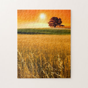 Blutroter Sonnenuntergang Puzzle