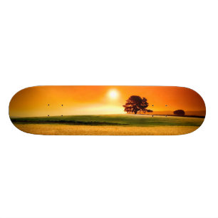 Blutroter Sonnenuntergang Skateboard