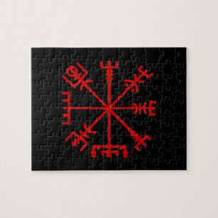 Blutrotes Vegvísir (Viking-Kompass) Puzzle