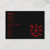 Blutrotes Vegvísir (Viking-Kompass) Visitenkarte (Vorderseite)