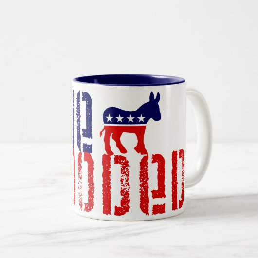 blutrünstiger Demokrat. Zweifarbige Tasse (VorderseiteRechts)