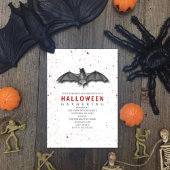 Blutspatter-Bat-Halloween-Party Einladung