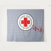 Blutspatter Mauer Psych Ward Halloween Hintergrund Wandteppich (Vorderseite (Horizontal))