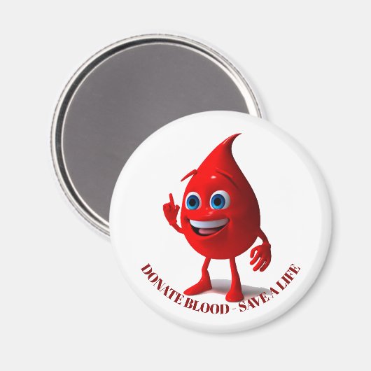 Blutspende, Blutgruppe Magnet (Vorderseite/Rückseite)