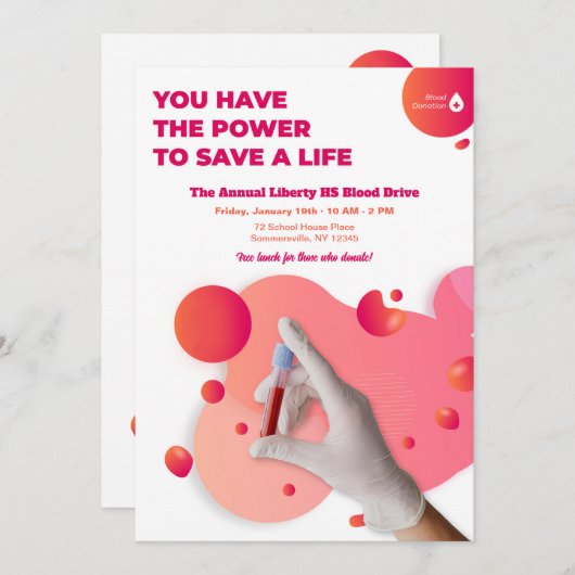 Blutspende Einladung (Vorne/Hinten)