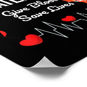 Blutspenden, um das Leben Retten Motivation Blutpl Poster (Ecke)