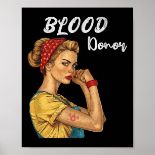 Blutspender Frauen Bandana lebt Blutspende Awa Poster