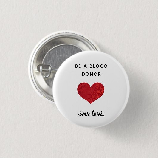 Blutspender - Gerettet Leben - Round-Button Button (Vorne & Hinten)