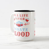 Blutspender Monat Lebensretter Blut spenden Zweifarbige Tasse (Vorderseite Links)