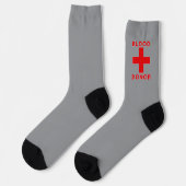 Blutspender und das Rote Kreuz Socken (Linkes Detail)