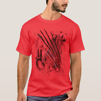 Blutspritzer blutige Halloween-Zombie-Rote Hand vi T-Shirt