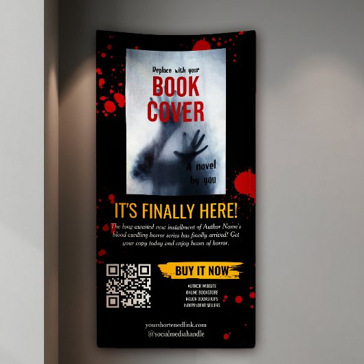 Blutspritzer-Horror-Buchlaunch-Promotion Banner
