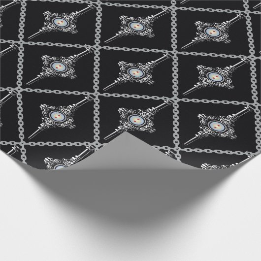 Bluttroth-Muster Geschenkpapier (Ecke)