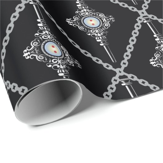 Bluttroth-Muster Geschenkpapier (Rolleneckpunkt)