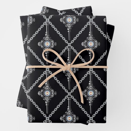 Bluttroth-Muster Geschenkpapier Set (Beispiel)