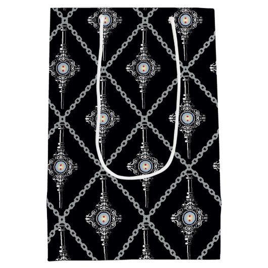 Bluttroth-Muster Mittlere Geschenktüte (Rückseite)