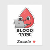Bluttyp Funny Blood Drop Pun Aufkleber (Blatt)