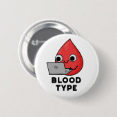 Bluttyp Funny Blood Drop Pun Button (Vorne & Hinten)